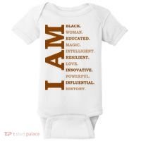 I Am Black Powerful Pride Quote Baby Bodysuit thumb 0