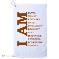 I Am Black Powerful Pride Quote Golf Towel thumb 0