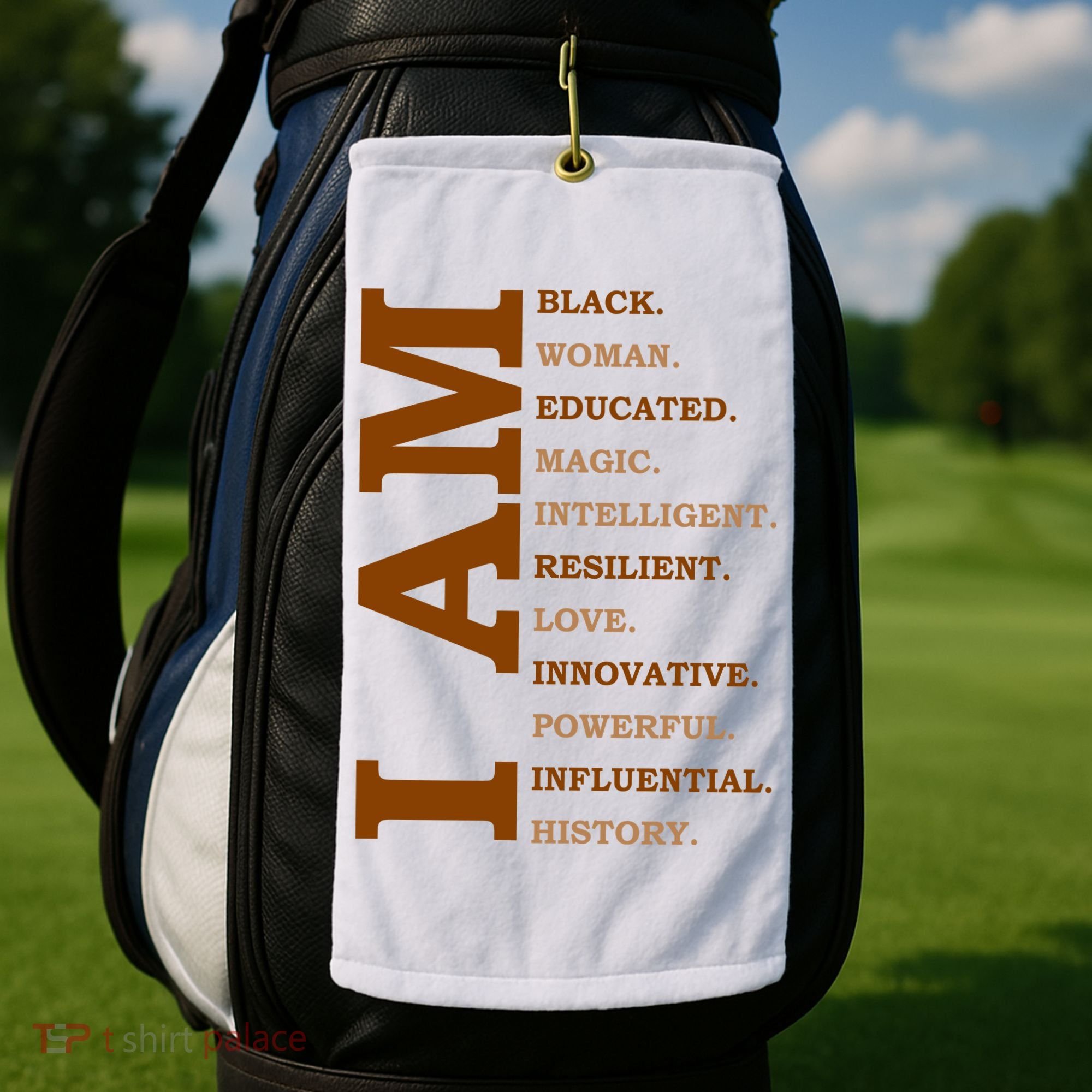 I Am Black Powerful Pride Quote Golf Towel