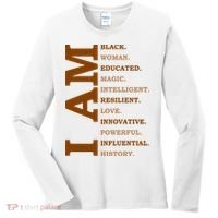 I Am Black Powerful Pride Quote Women's Long Sleeve Shirt thumb 0
