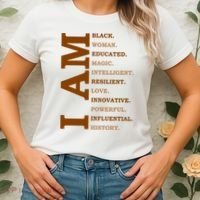 I Am Black Powerful Pride Quote Women's T-Shirt thumb 2