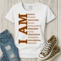 I Am Black Powerful Pride Quote Women's T-Shirt thumb 3