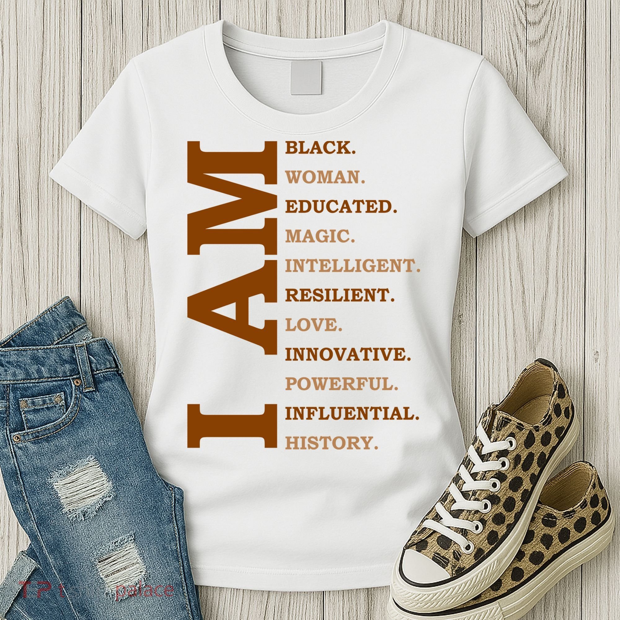 I Am Black Powerful Pride Quote Women's T-Shirt