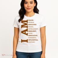I Am Black Powerful Pride Quote Women's T-Shirt thumb 4