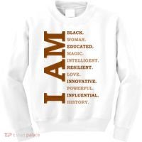 I Am Black Powerful Pride Quote Kids Sweatshirt thumb 0