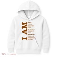 I Am Black Powerful Pride Quote Kids Hoodie thumb 0