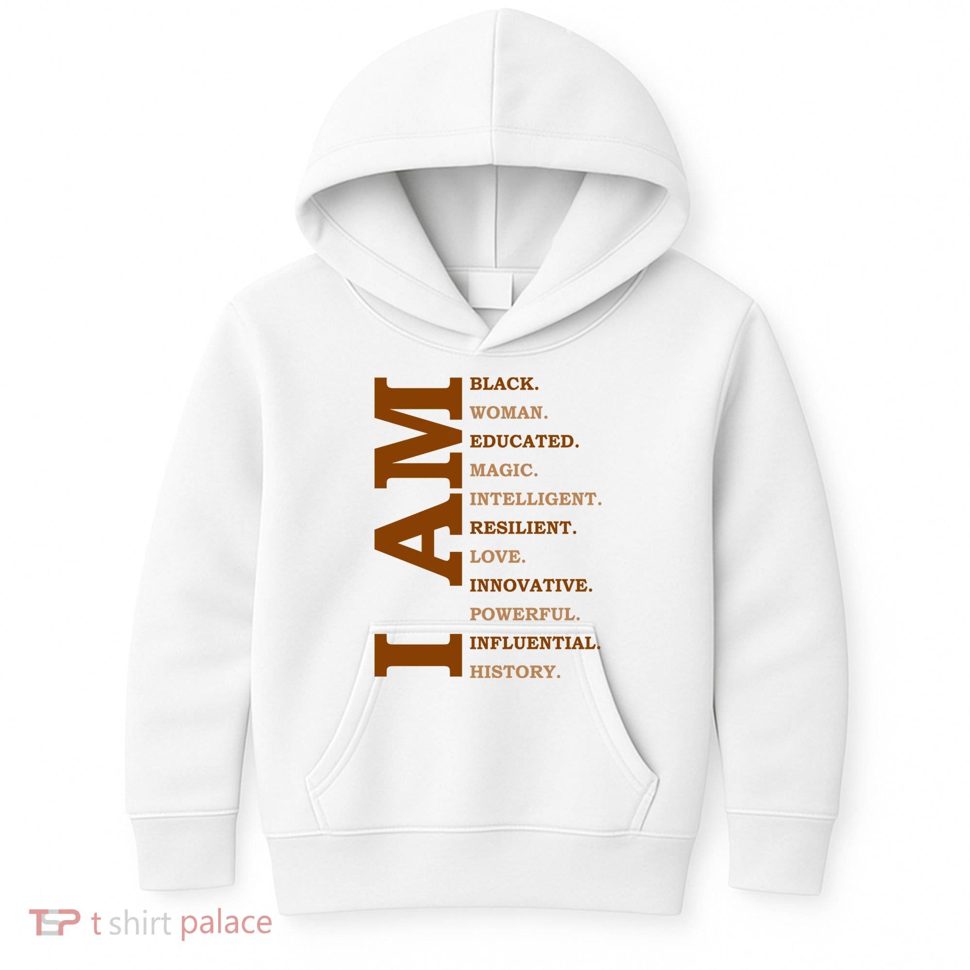 I Am Black Powerful Pride Quote Kids Hoodie