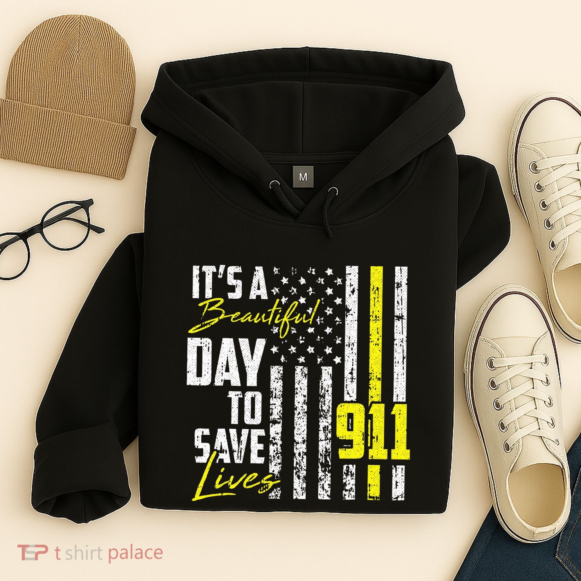 Its A Beautiful Day To Save Lives 911 Dispatcher Operator Hoodie