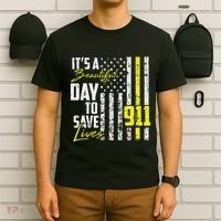 Its A Beautiful Day To Save Lives 911 Dispatcher Operator T-Shirt thumb 6