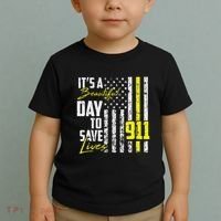 Its A Beautiful Day To Save Lives 911 Dispatcher Operator Toddler T-Shirt thumb 2