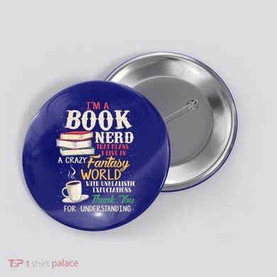 IM A Book Nerd Book Lover Literature Meaningful Gift Button