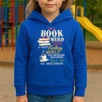 IM A Book Nerd Book Lover Literature Meaningful Gift Kids Hoodie thumb 3