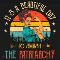 It's A Beautiful Day To Smash The Patriarchy Funny Feminism USA-Made Doggie Bandana thumb 2