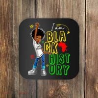 I Am Black History Month For Afro American Coaster thumb 0