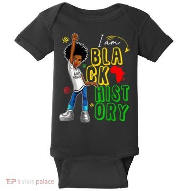 I Am Black History Month For Afro American Baby Bodysuit
