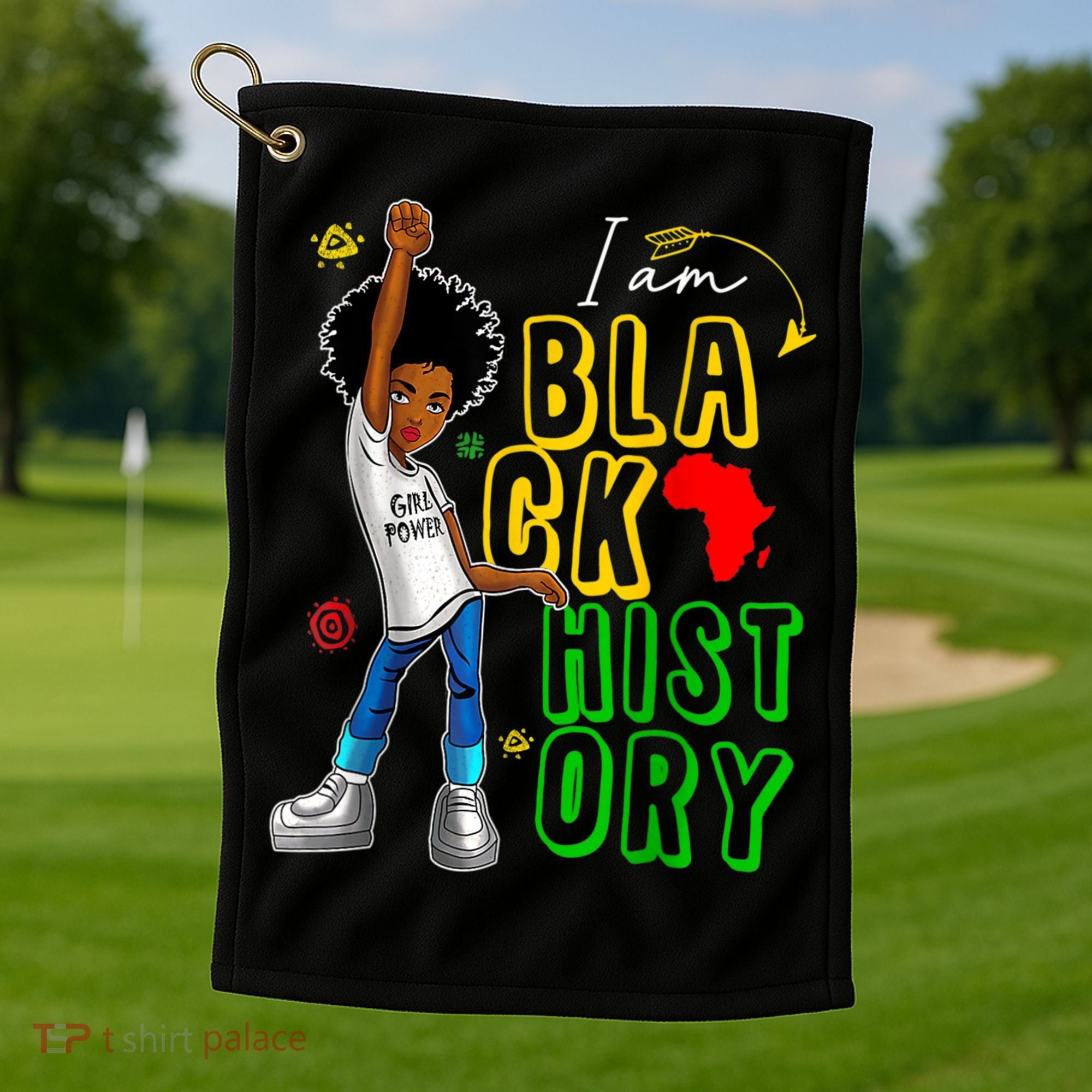 I Am Black History Month For Afro American Golf Towel