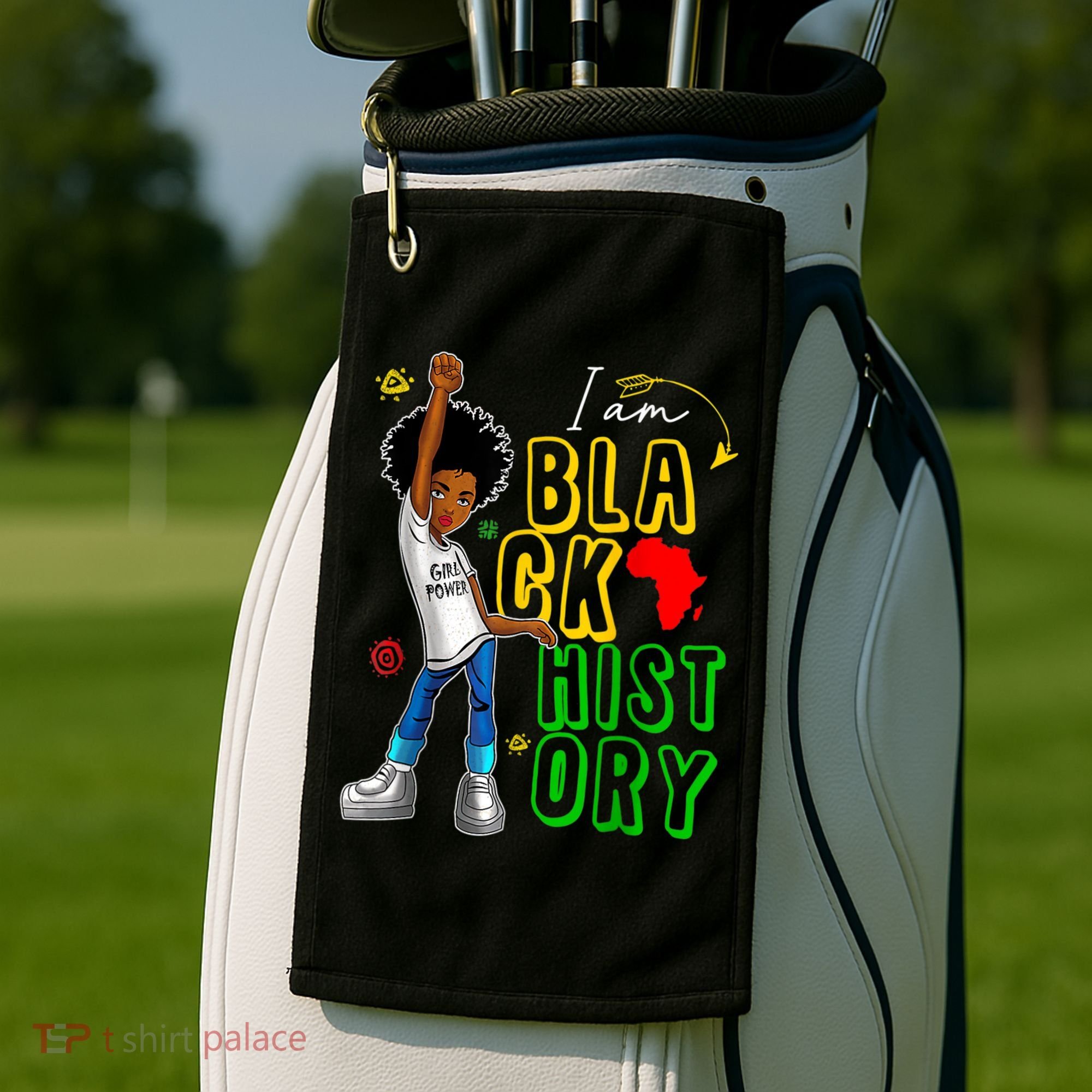 I Am Black History Month For Afro American Golf Towel
