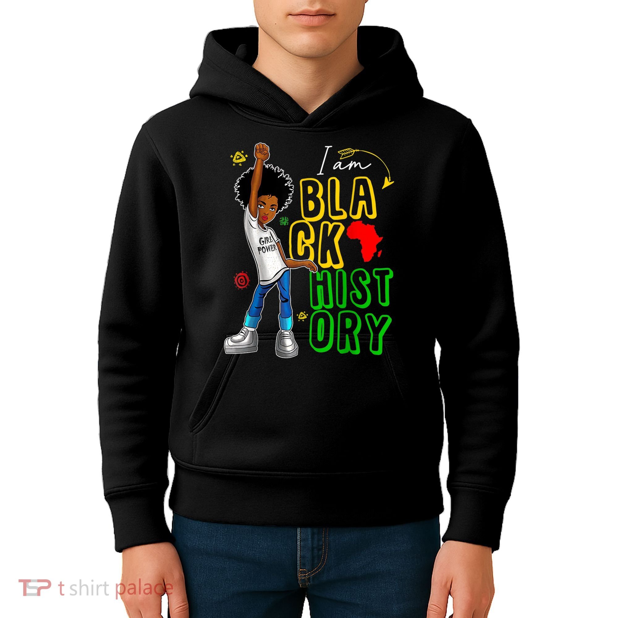 I Am Black History Month For Afro American Kids Hoodie
