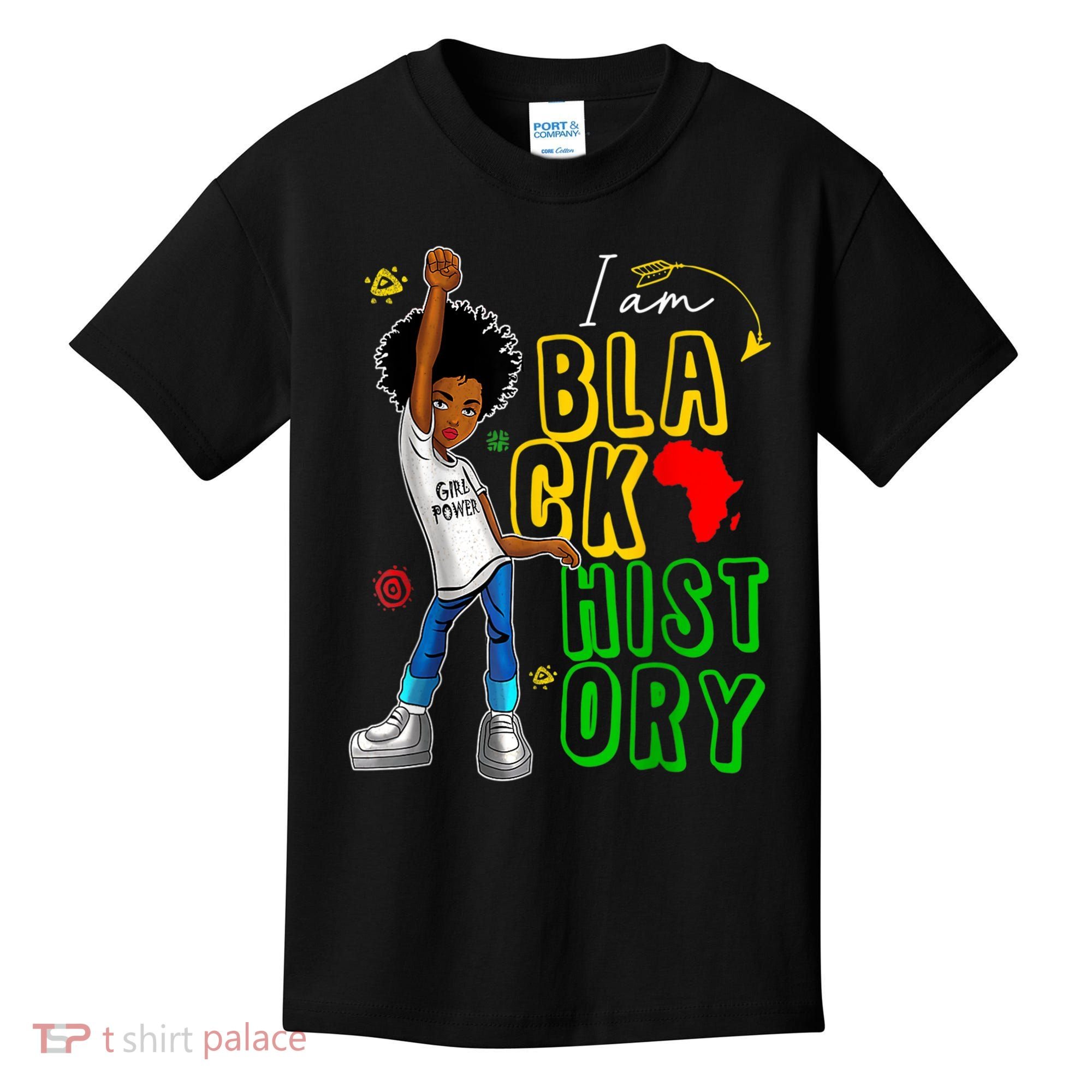 I Am Black History Month For Afro American Kids T-Shirt