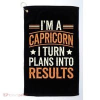 IM A Capricorn I Turn Plans Into Results Golf Towel thumb 0
