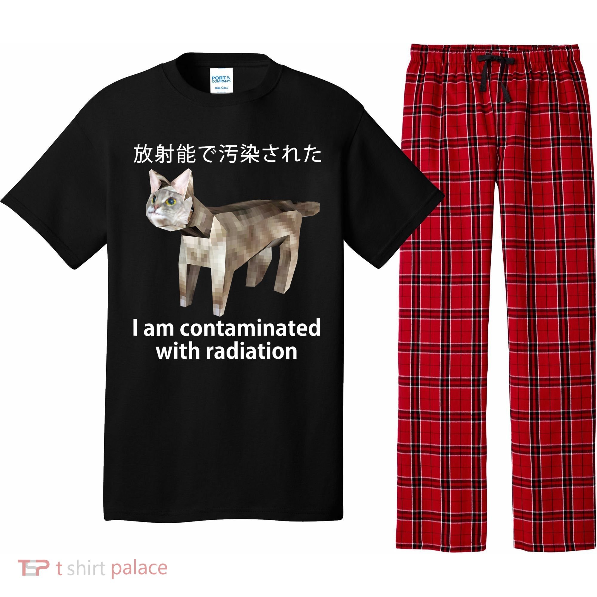 I Am Contaminated With Radiation Japanese Cat Pajama Set