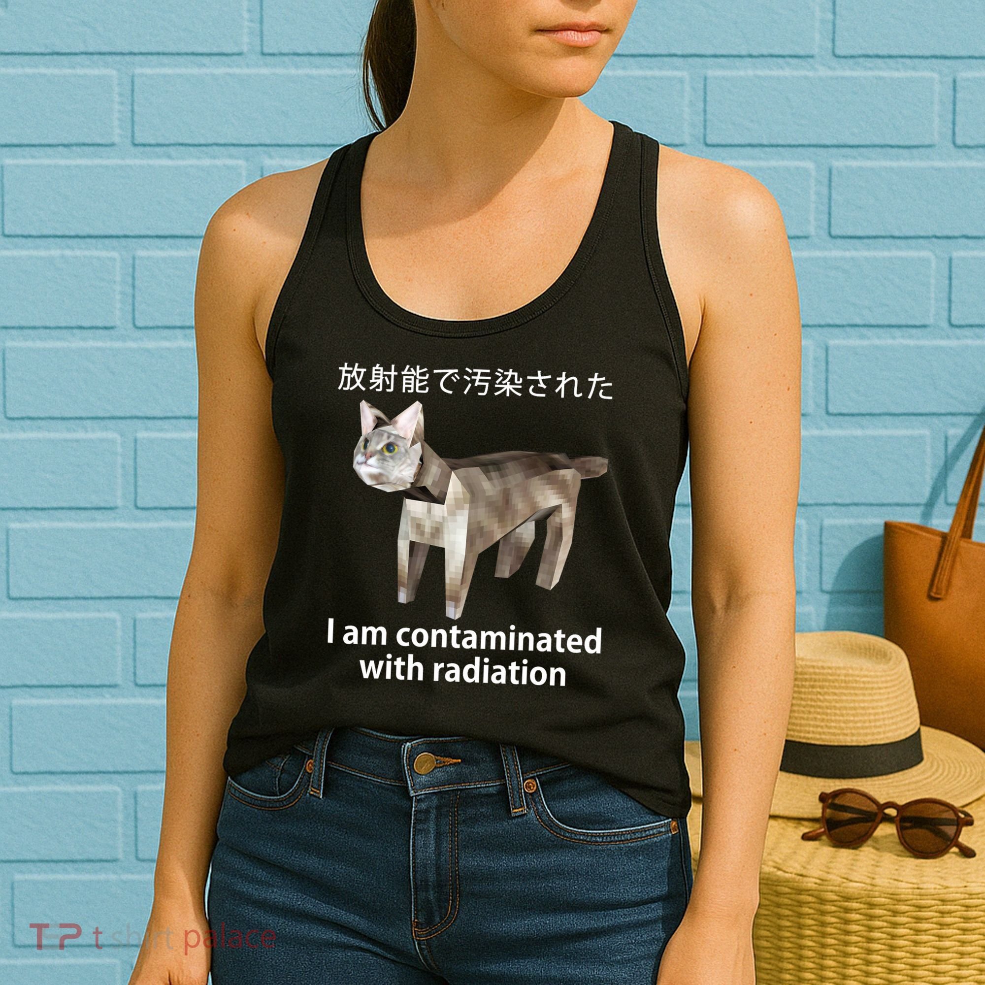 I Am Contaminated With Radiation Japanese Cat Women's Tank Top
