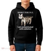 I Am Contaminated With Radiation Japanese Cat Kids Hoodie thumb 4