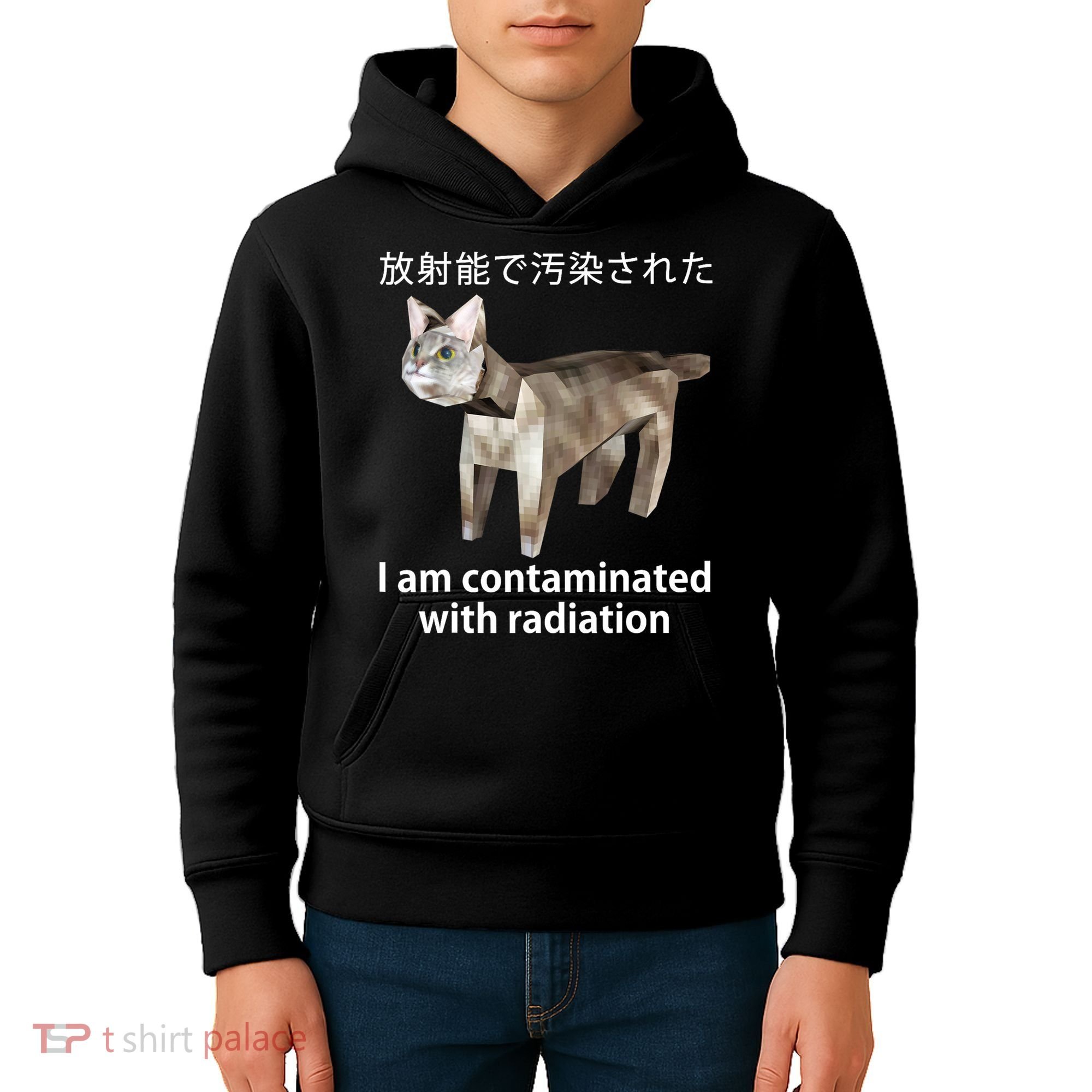 I Am Contaminated With Radiation Japanese Cat Kids Hoodie