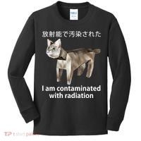 I Am Contaminated With Radiation Japanese Cat Kids Long Sleeve Shirt thumb 0