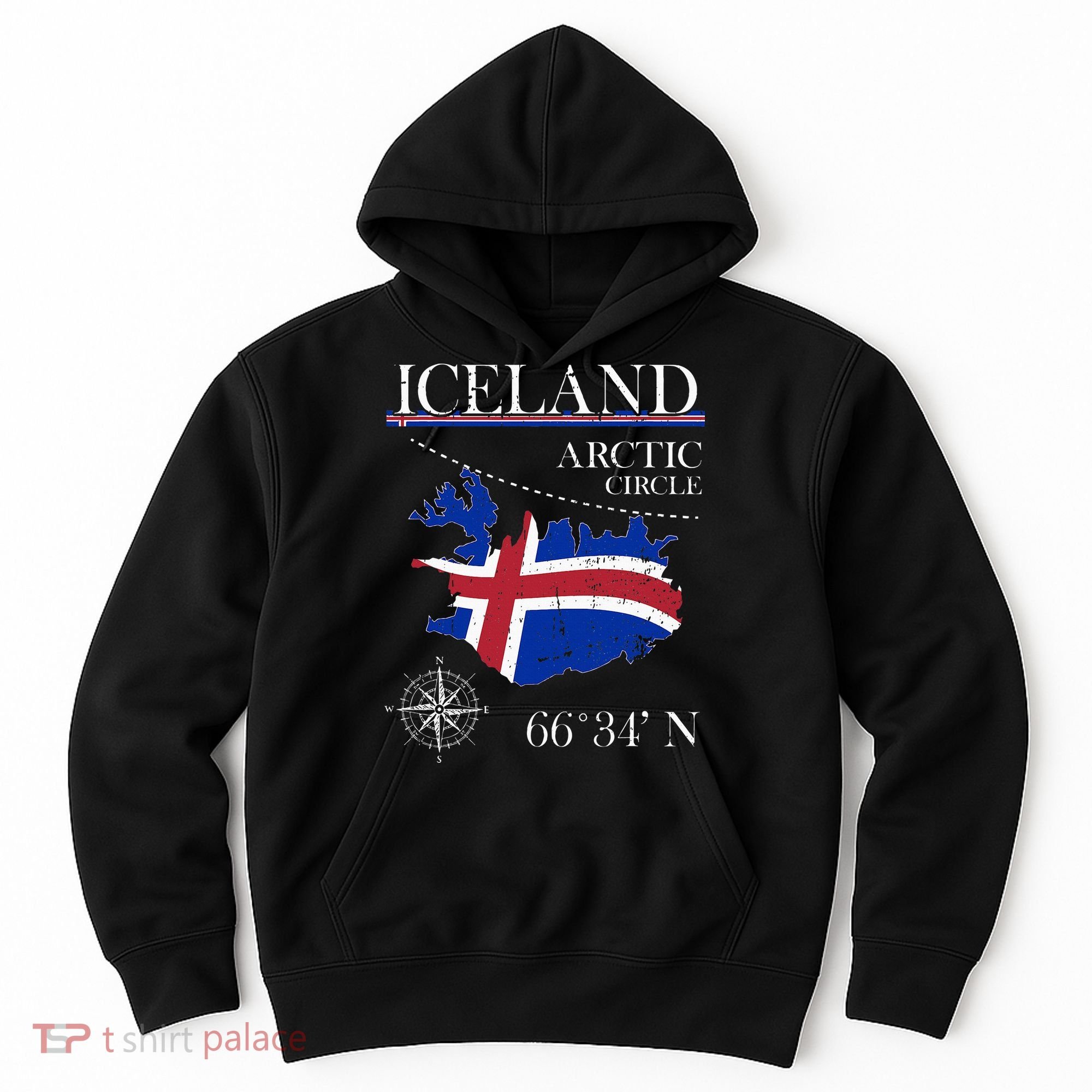 Iceland Arctic Circle Polar North Island Icelandic Flag Hoodie