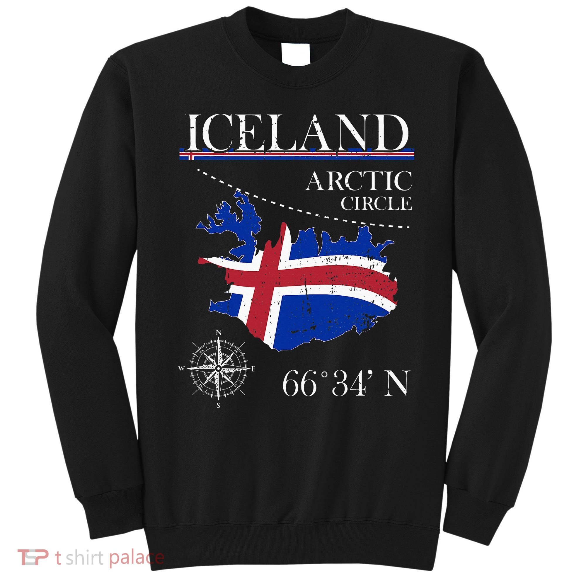 Iceland Arctic Circle Polar North Island Icelandic Flag Sweatshirt