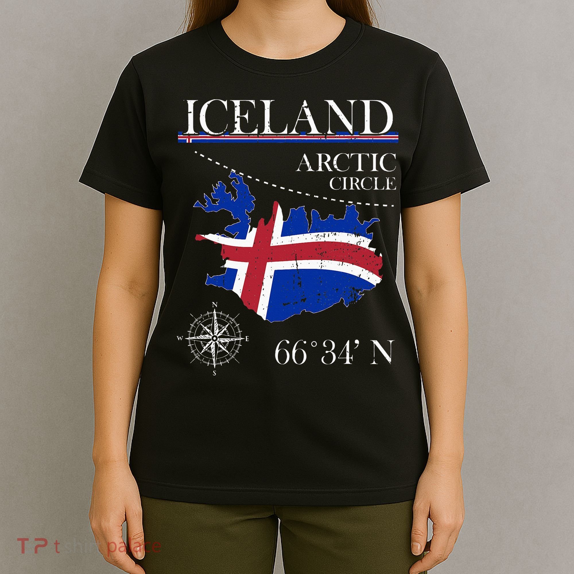 Iceland Arctic Circle Polar North Island Icelandic Flag T-Shirt