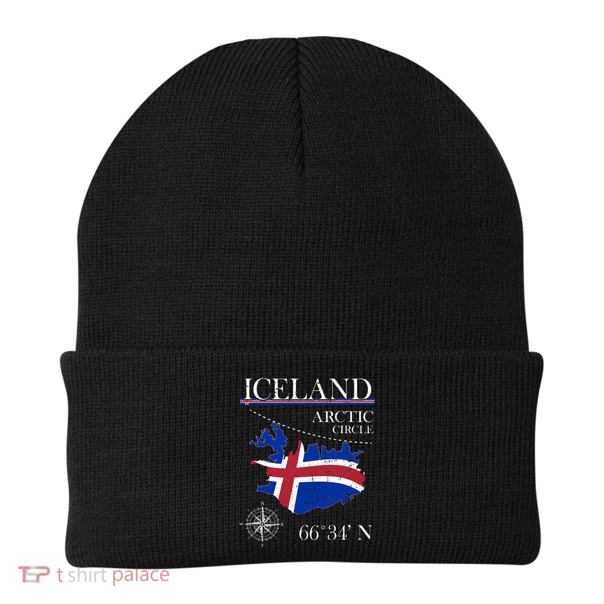 Iceland Arctic Circle Polar North Island Icelandic Flag Beanie
