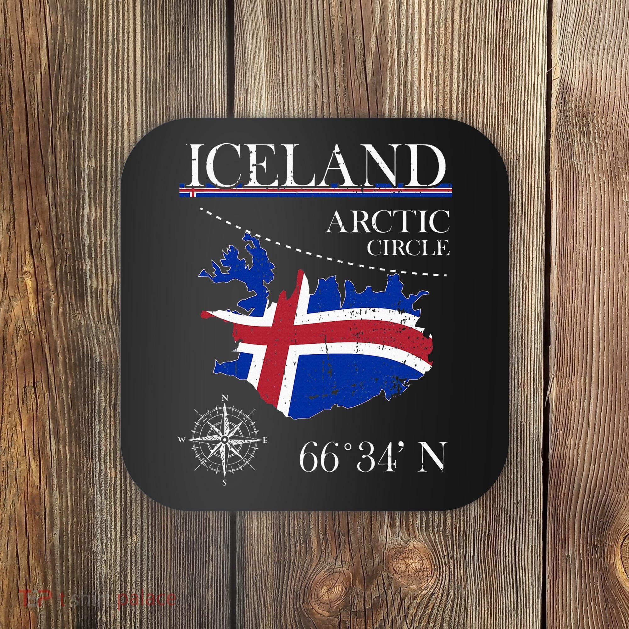 Iceland Arctic Circle Polar North Island Icelandic Flag Coaster