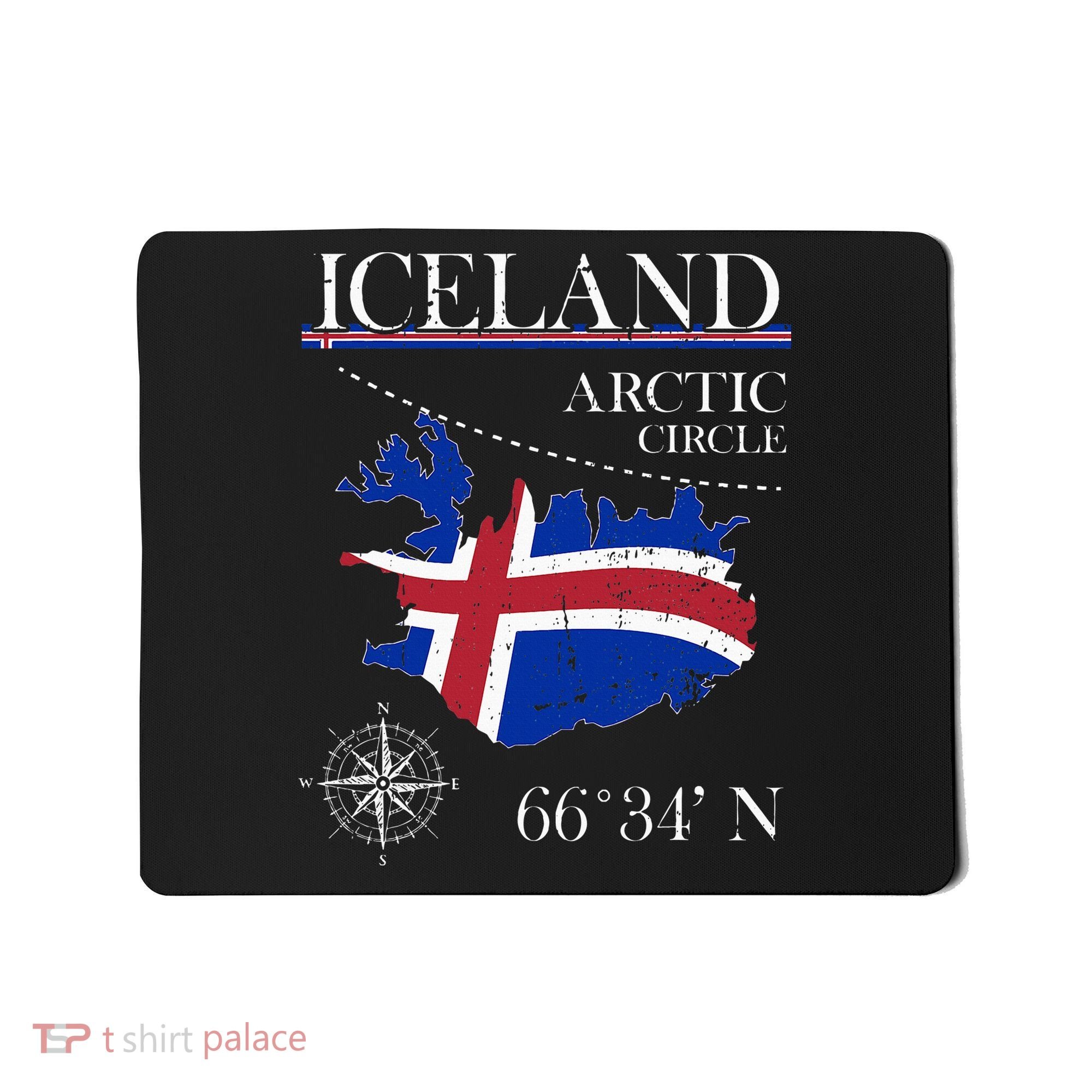 Iceland Arctic Circle Polar North Island Icelandic Flag Mousepad