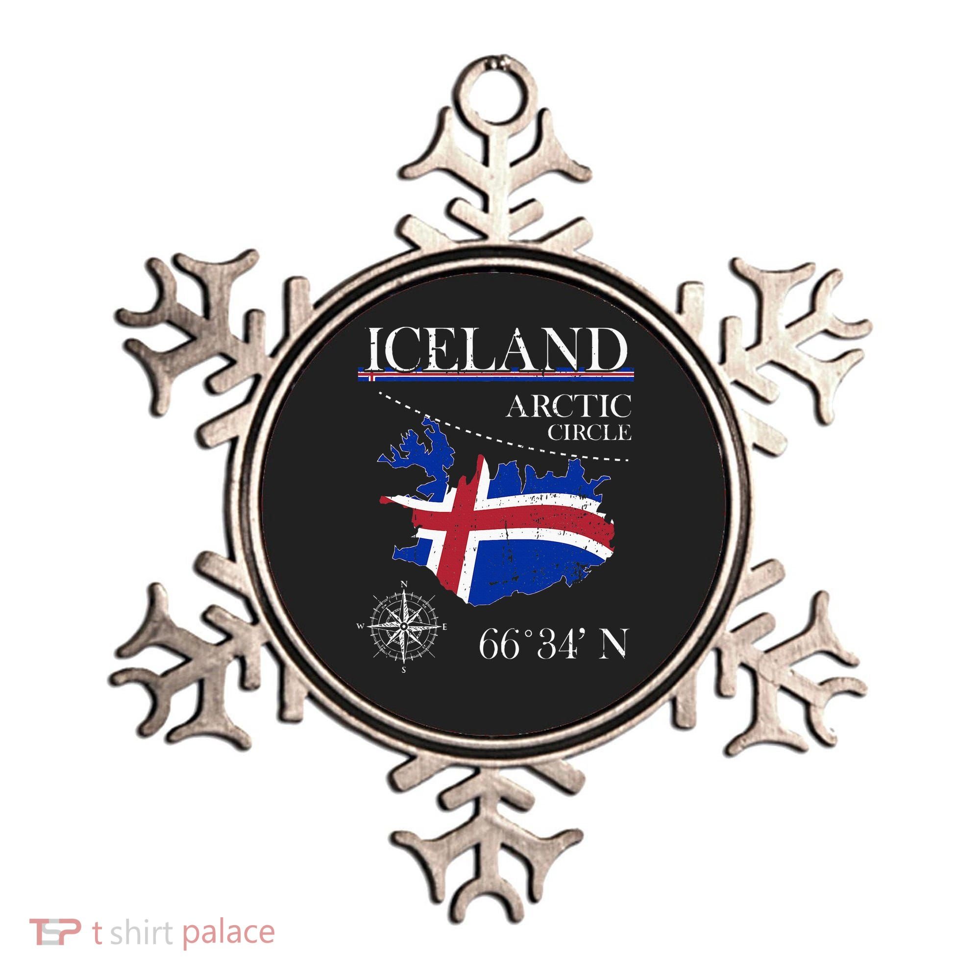 Iceland Arctic Circle Polar North Island Icelandic Flag Ornament