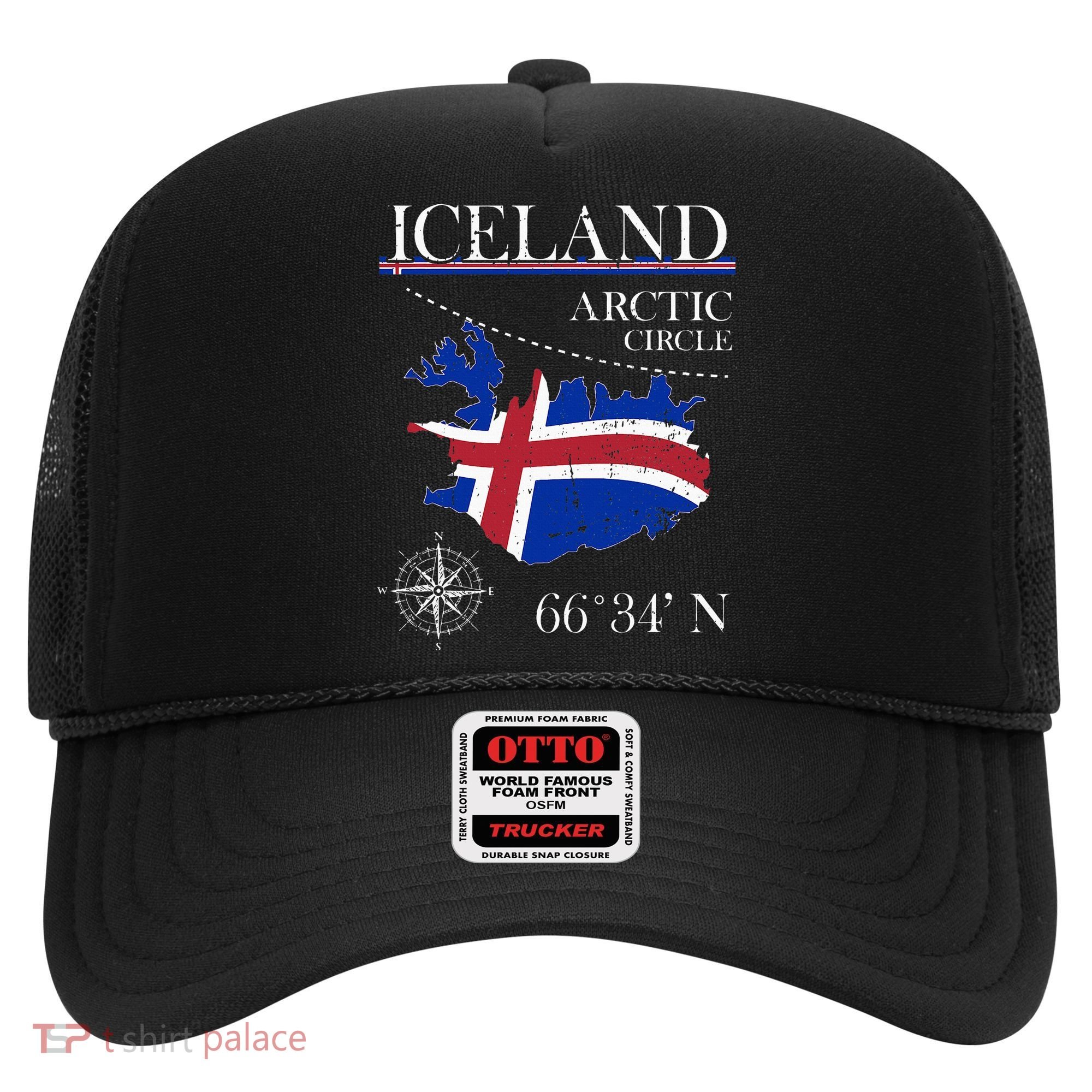Iceland Arctic Circle Polar North Island Icelandic Flag Hat