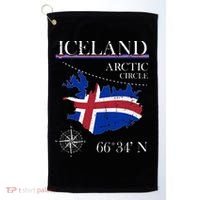 Iceland Arctic Circle Polar North Island Icelandic Flag Golf Towel thumb 0
