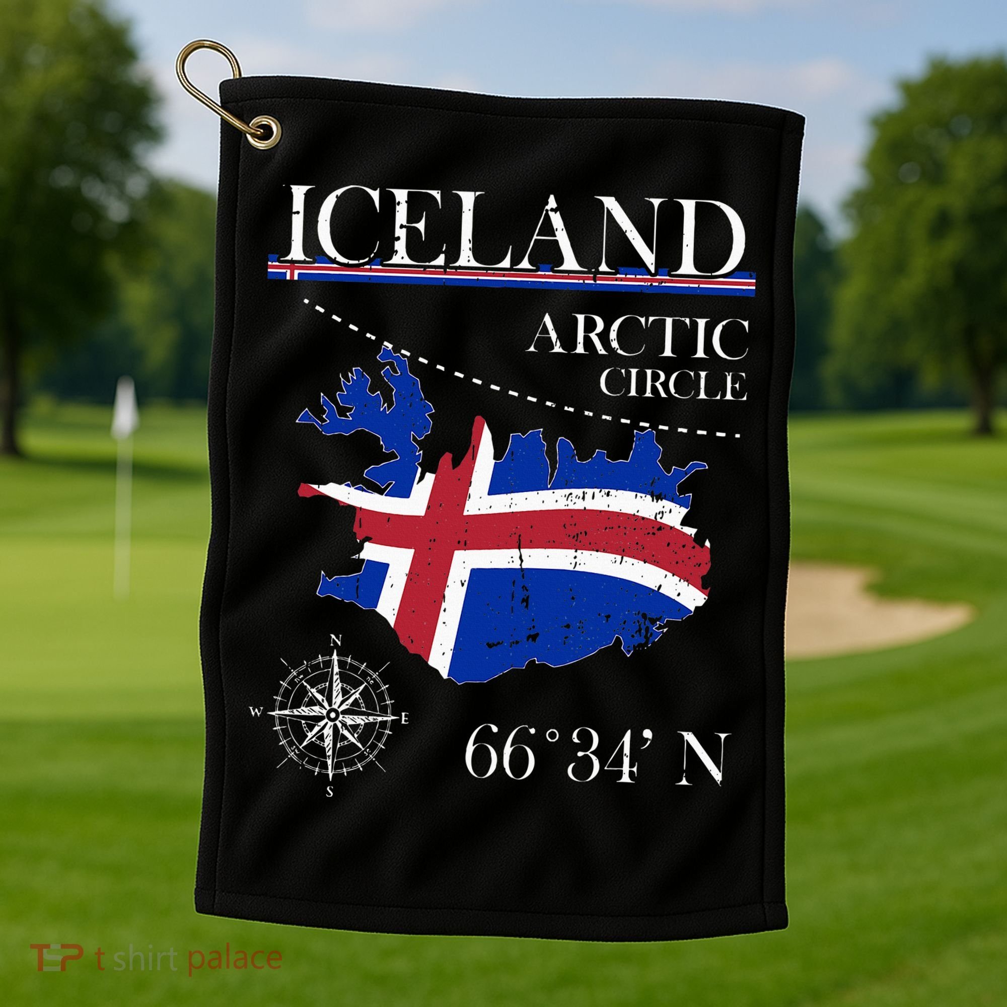 Iceland Arctic Circle Polar North Island Icelandic Flag Golf Towel