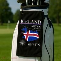 Iceland Arctic Circle Polar North Island Icelandic Flag Golf Towel thumb 2