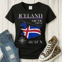 Iceland Arctic Circle Polar North Island Icelandic Flag Women's T-Shirt thumb 3