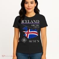 Iceland Arctic Circle Polar North Island Icelandic Flag Women's T-Shirt thumb 4