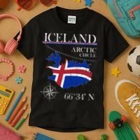 Iceland Arctic Circle Polar North Island Icelandic Flag Kids T-Shirt thumb 3
