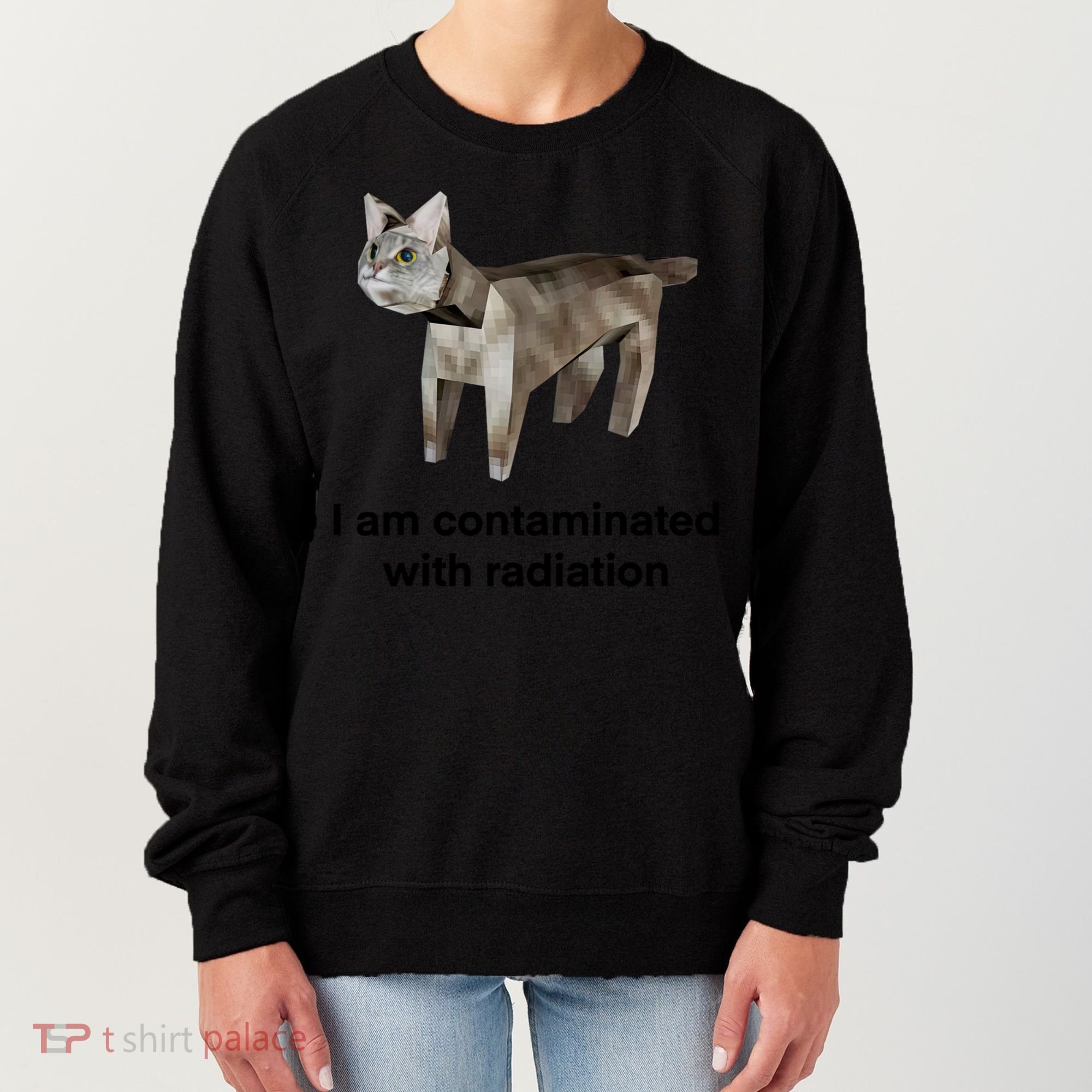 I Am Contaminated With Radiation Funny Ironic Cat Meme Women's Sweatshirt