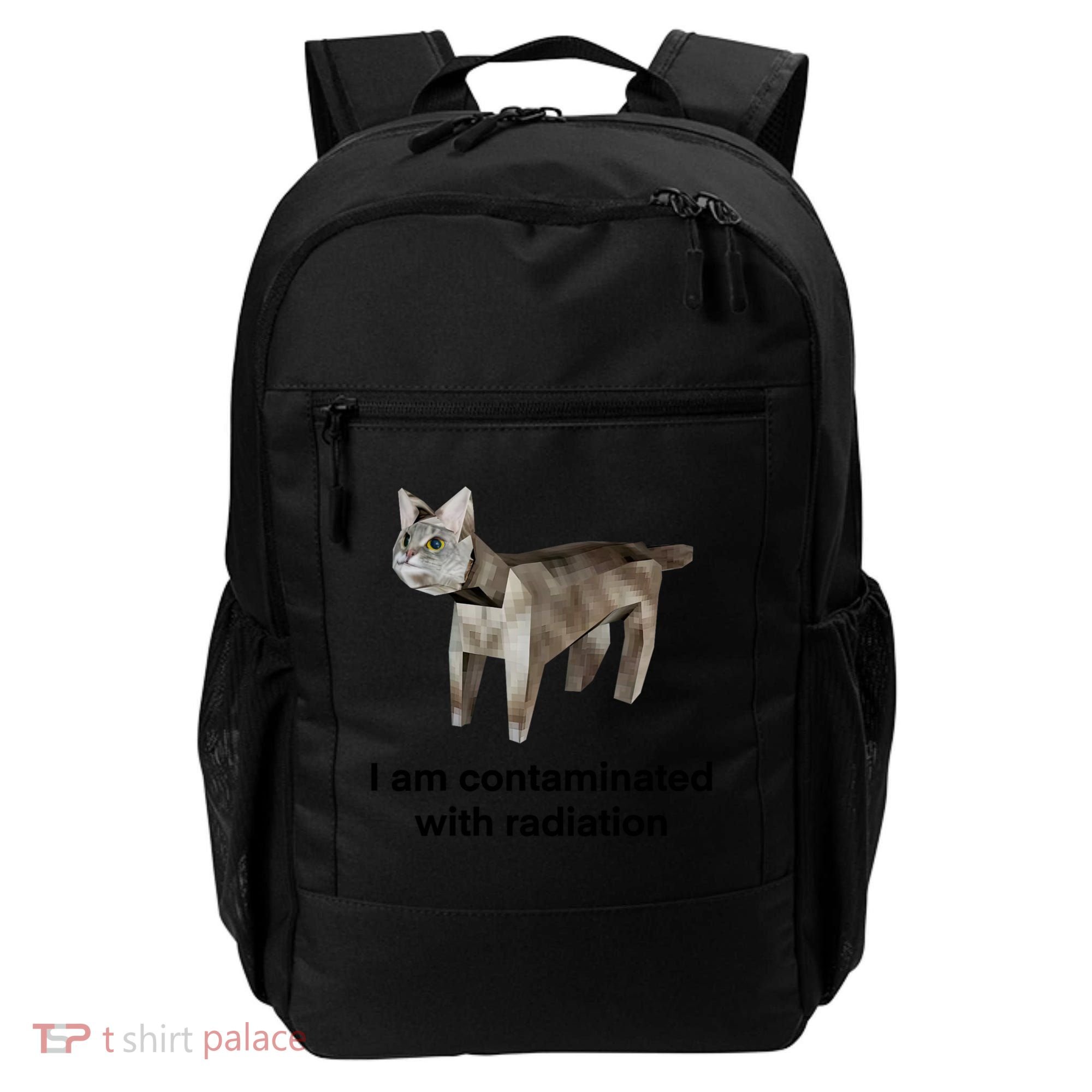 I Am Contaminated With Radiation Funny Ironic Cat Meme Backpack