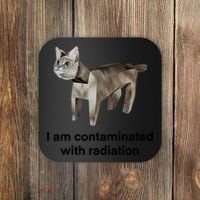 I Am Contaminated With Radiation Funny Ironic Cat Meme Coaster thumb 0
