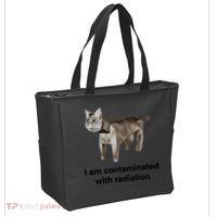 I Am Contaminated With Radiation Funny Ironic Cat Meme Tote Bag thumb 2