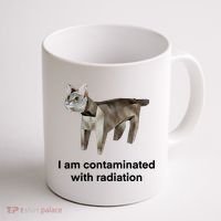 I Am Contaminated With Radiation Funny Ironic Cat Meme Coffee Mug thumb 1