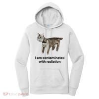 I Am Contaminated With Radiation Funny Ironic Cat Meme Women's Hoodie thumb 0