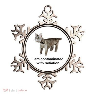 I Am Contaminated With Radiation Funny Ironic Cat Meme Ornament